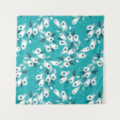 Elegante Tulp Bloem Patroon Botanische Kunst Ontwe Wandkleed (Voorkant (horizontaal))