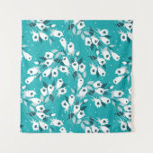 Elegante Tulp Bloem Patroon Botanische Kunst Ontwe Wandkleed (Voorkant)