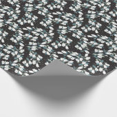 Elegante Tulp Bloem Patroon Zwarte Achtergrond Cadeaupapier (Hoek)