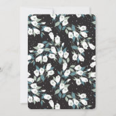 Elegante Tulp Bloem Patroon Zwarte Achtergrond Feestdagenkaart (Voorkant)