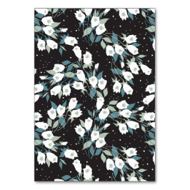 Elegante Tulp Bloem Patroon Zwarte Achtergrond Kaart