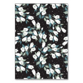 Elegante Tulp Bloem Patroon Zwarte Achtergrond Kaart (Voorkant)