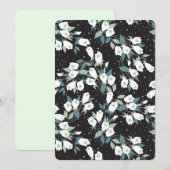 Elegante Tulp Bloem Patroon Zwarte Achtergrond Kaart (Voorkant / Achterkant)