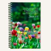 Elegante Tulp Bloementuin gepersonaliseerd Notitieboek (Voorkant)