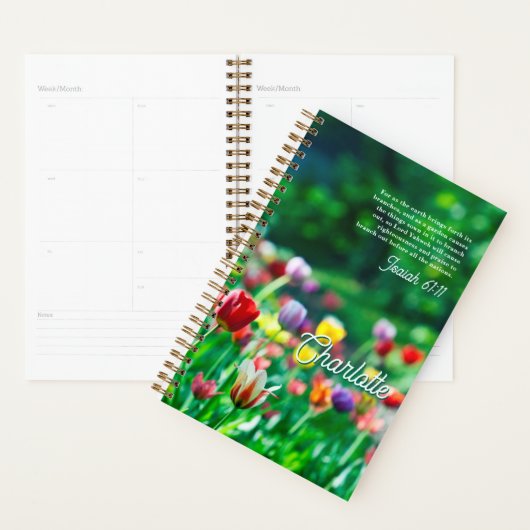 Elegante Tulp Bloementuin gepersonaliseerd Planner (Display)