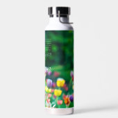 Elegante Tulp Bloementuin gepersonaliseerd Waterfles (Links)