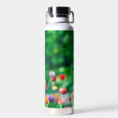 Elegante Tulp Bloementuin gepersonaliseerd Waterfles (Achterkant)