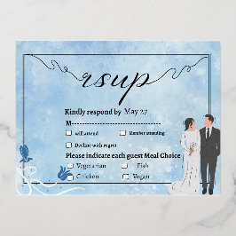 Elegante tulp bloemige trouwkaart Postkaart Folie Feestdagen Briefkaart