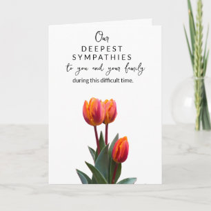 Elegante Tulp Condoleancekaart Met Innige Deelne Kaart
