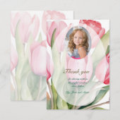 Elegante tulp Eerste Communie Bedankkaart (Voorkant / Achterkant)