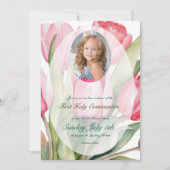 Elegante tulp Eerste Communie Kaart (Voorkant)
