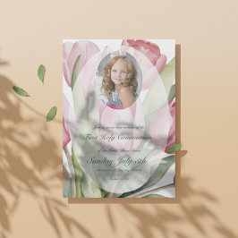 Elegante tulp Eerste Communie Kaart