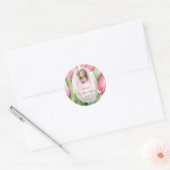 Elegante tulp Eerste Communie Ronde Sticker (Envelop)