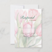 Elegante tulp Eerste Communie RSVP Kaartje (Achterkant)