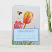 Elegante Tulp en Bee Watercolor Verjaardag Kaart (Achterkant)