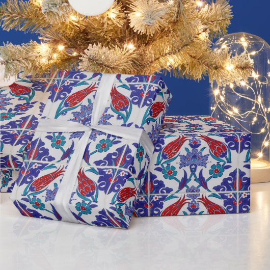 Elegante Tulp en Roos Bloemen Fotografie Cadeaupapier (Feestdagen)