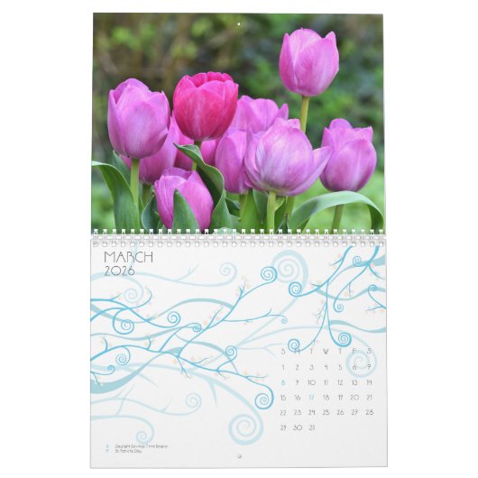 Elegante Tulp en Roos Bloemen Fotografie Kalender (Mar 2026)