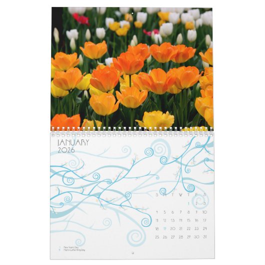 Elegante Tulp en Roos Bloemen Fotografie Kalender (Jan 2026)
