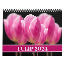 Elegante Tulp en Roos Bloemen Fotografie Kalender