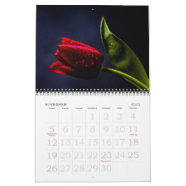 Elegante Tulp en Roos Bloemen Fotografie Kalender