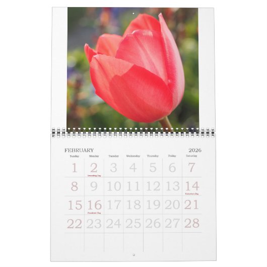 Elegante Tulp en Roos Bloemen Fotografie Kalender (Feb 2026)