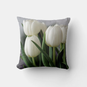 Elegante Tulp en Roos Bloemen Fotografie Kussen