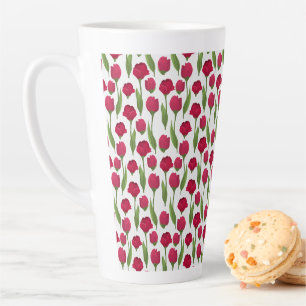 Elegante Tulp en Roos Bloemen Fotografie Latte Mok