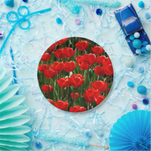 Elegante Tulp en Roos Bloemen Fotografy Papieren Bordje