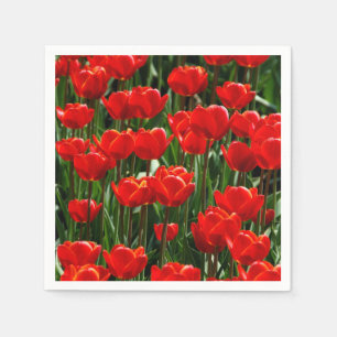 Elegante Tulp en Roos Bloemen Fotografy Servet