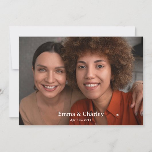 Elegante tulpen  bloementuin bruiloft foto kaart (Voorkant)