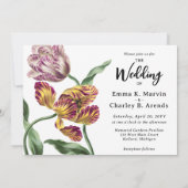 Elegante tulpen  bloementuin bruiloft foto kaart (Achterkant)