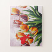 Elegante Tulpen Gelukkige Moederdag Legpuzzel (Verticaal)