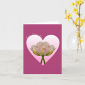 Elegante tulpen in hart Moederdagkaart Kaart (Gele Bloem)