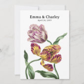 Elegante Tulpen Paar  Bloementuin Bruiloft Kaart (Voorkant)