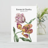 Elegante Tulpen Paar  Bloementuin Bruiloft Kaart (Staand voorkant)