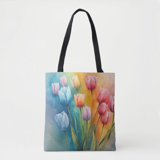 Elegante tulpen waterverf Tas (Voorkant)