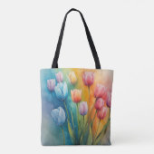 Elegante tulpen waterverf Tas (Achterkant)