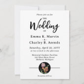 Elegante Tulpen Zwart  Bloementuin Bruiloft Kaart (Achterkant)