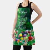 Elegante Tulpentuin Schrift gepersonaliseerd Schort (Insitu)