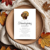 Elegante  Turkije Thanksgiving Diner Kaart