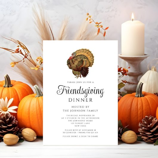 Elegante  Turkije Thanksgiving Diner Kaart