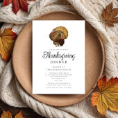 Elegante Turkije Thanksgiving Diner Kaart
