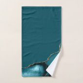 Elegante turkooisblauwe goudagaatgeode bad handdoek (Handdoek)