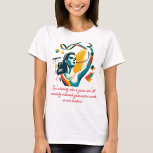 Elegante turnster in retro-kunststijl t-shirt
