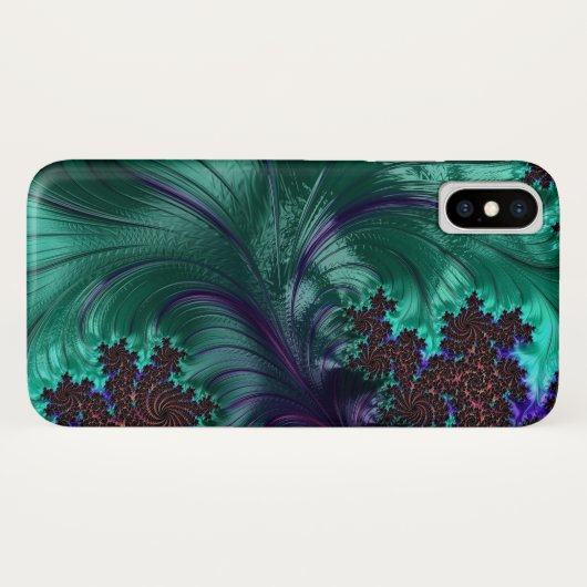 Elegante Turquiose iPhone Case (Achterkant (horizontaal))