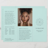 Elegante Turquoise Abstracte Bloem Moderne Brochur (Voorkant / Achterkant)