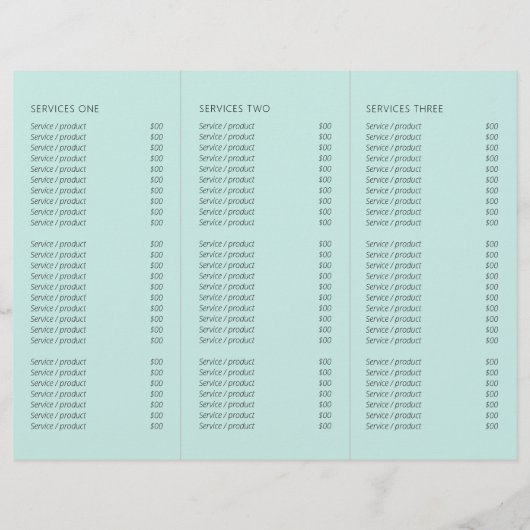 Elegante Turquoise Abstracte Bloem Moderne Brochur (Achterkant)