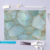 Elegante turquoise agaat geode gouden mozaïek tissuepapier (Craft)