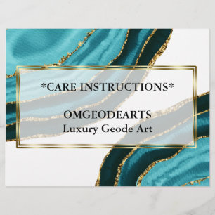 Elegante Turquoise Agate Bedrijfsidentiteit Flyer