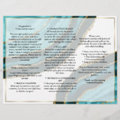 Elegante Turquoise Agate Bedrijfsidentiteit Flyer (Achterkant)